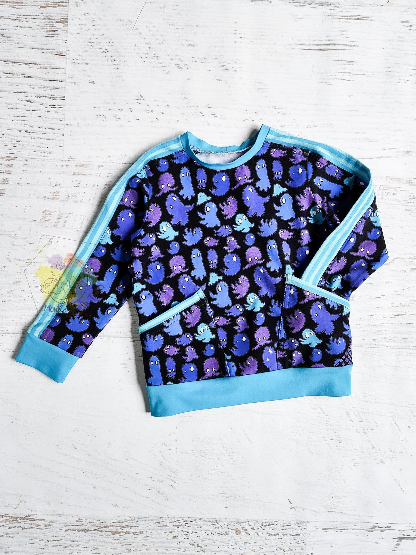 Ghosts pocketed pullover, size 2/3t