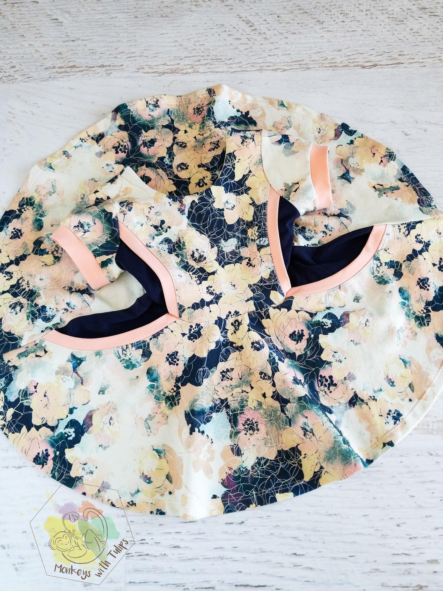 Smokey Floral short sleeve peplum top, size 4t