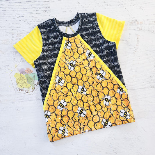 Secret Pocket Bee Tee, size 4/5T