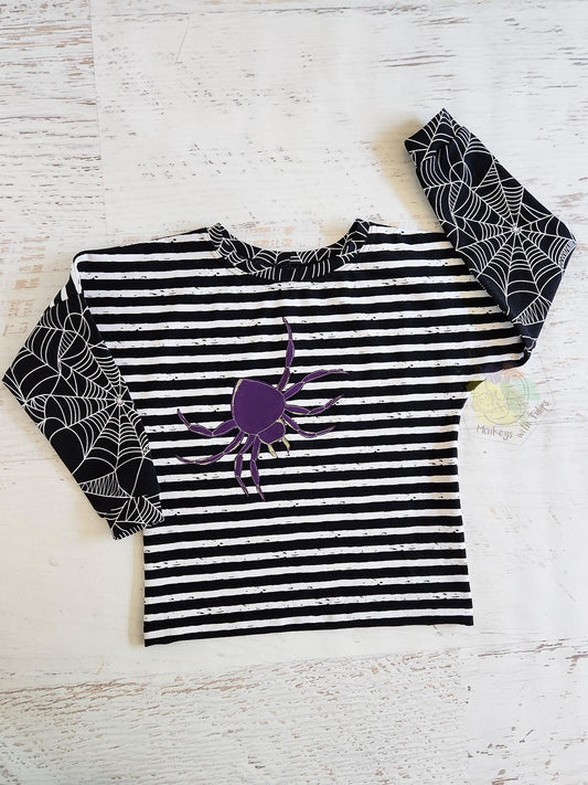 Spider applique dolman tee, 6 kids.